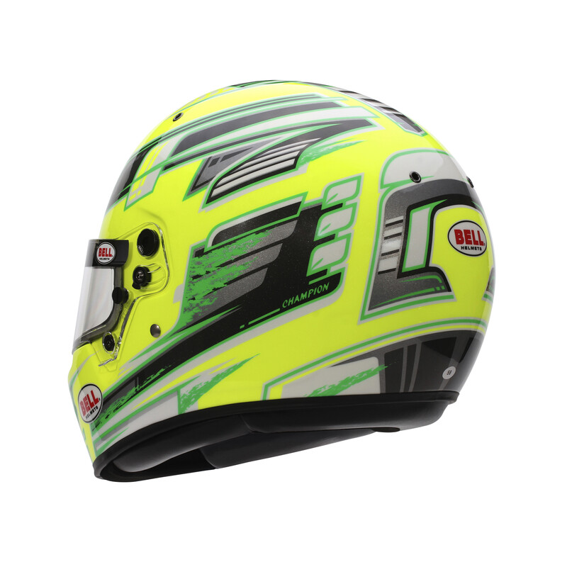 Casque Bell Karting KC7-CMR Anthracite / Jaune Champion